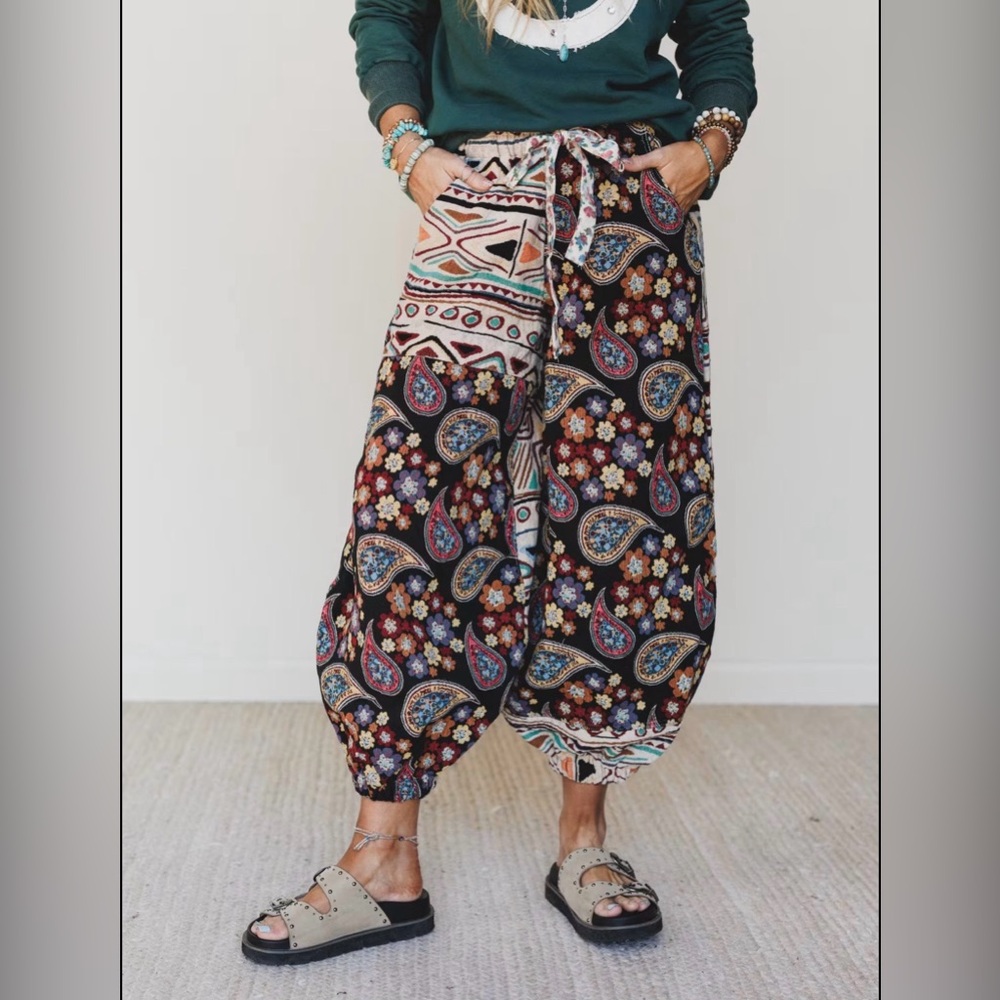 POL Multicolor Patterned Harem Pants - image 1